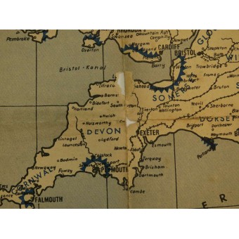Ison -Britannian kartta, jonka on julkaissut Die Sa Zeitschrift. Espenlaub militaria